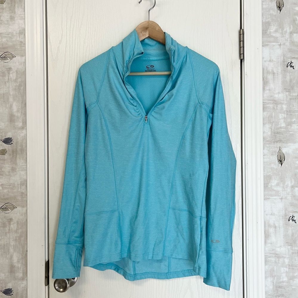 Champion Long Sleeve 3/4 Zip Athletic Top